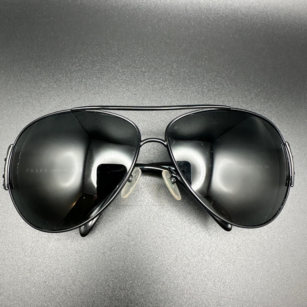 PRADA SPR 651 Black/Chrome Authentic Sunglasses